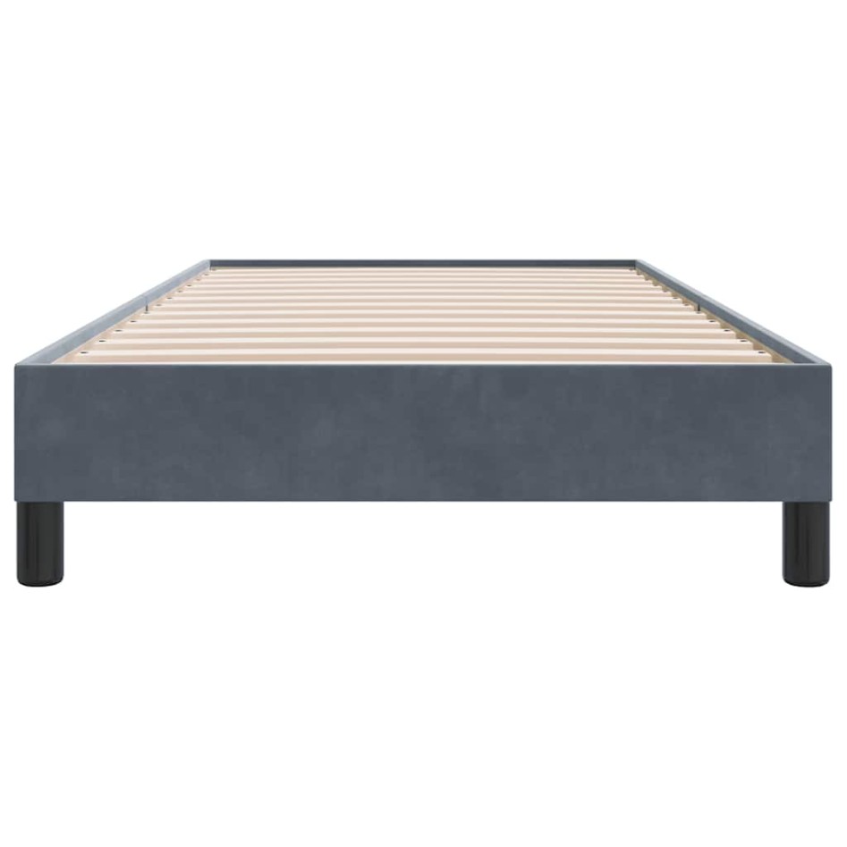 Estructura de cama sin colchón terciopelo gris oscuro 80x220