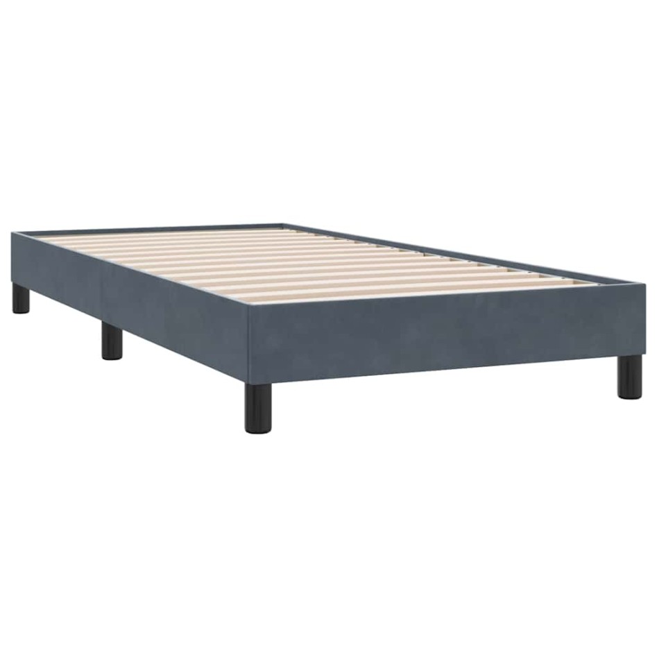 Estructura de cama sin colchón terciopelo gris oscuro 80x220