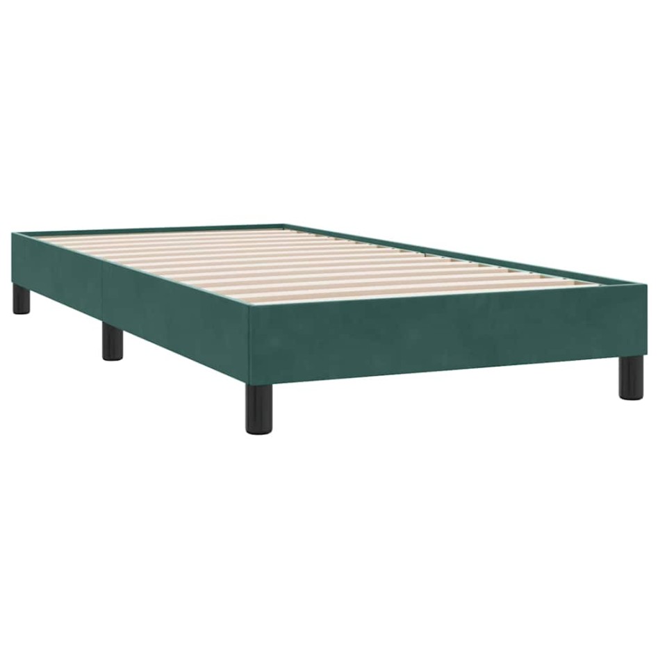 Estructura de cama sin colchón terciopelo verde oscuro
