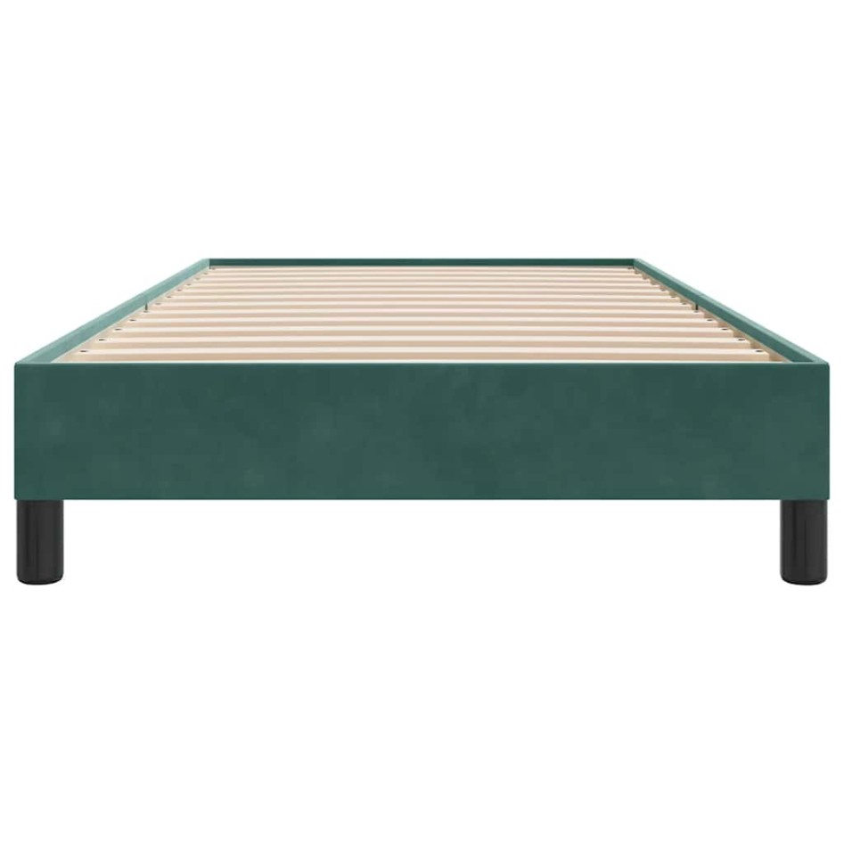 Estructura de cama sin colchón terciopelo verde oscuro