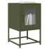 Mesita de noche de acero laminado verde oliva 36x39x60,5