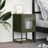 Mesita de noche de acero laminado verde oliva 36x39x60,5