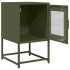 Mesita de noche de acero laminado verde oliva 36x39x60,5