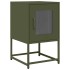 Mesita de noche de acero laminado verde oliva 36x39x60,5