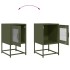 Mesita de noche de acero laminado verde oliva 36x39x60,5
