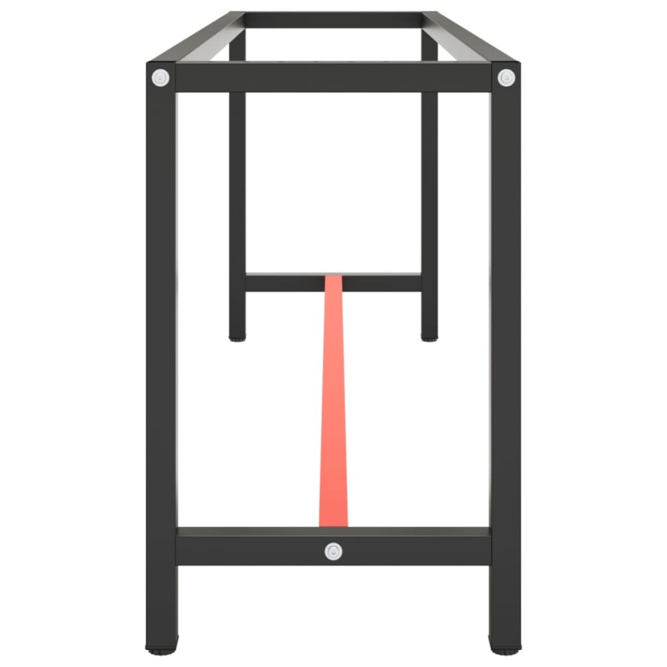 Estructura banco de trabajo metal negro y rojo mate