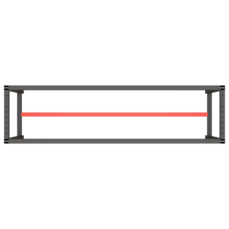 Estructura banco de trabajo metal negro y rojo mate