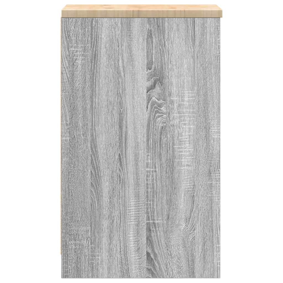 Armario de garaje de madera maciza pino gris Sonoma 30x51x85