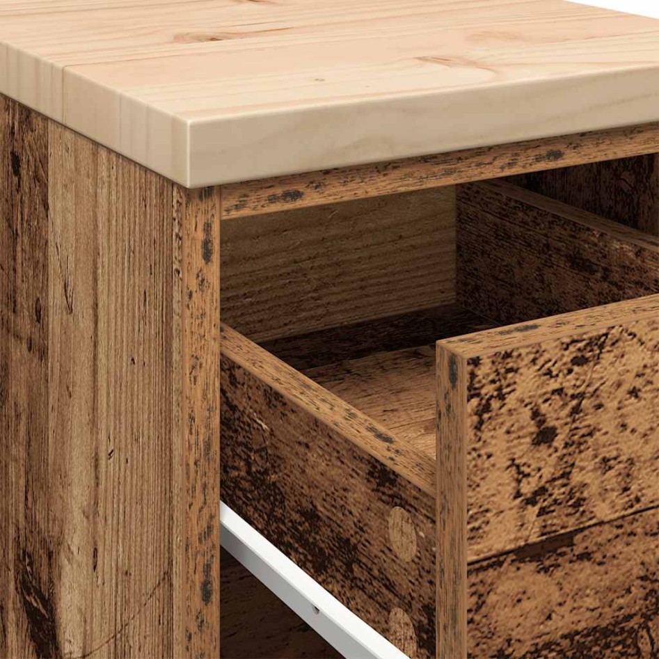 Armario de garaje de madera vieja 30x51x85