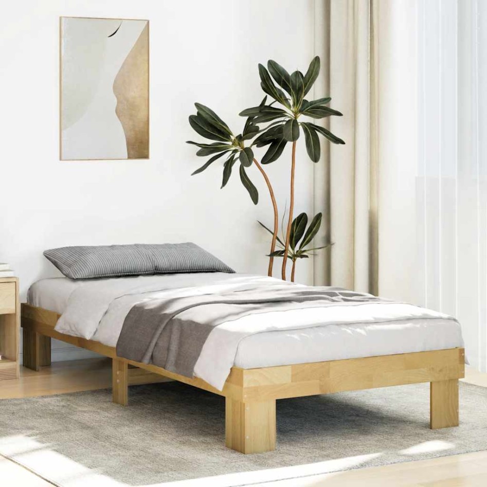 Estructura de cama sin colchón 90x200 cm madera maciza