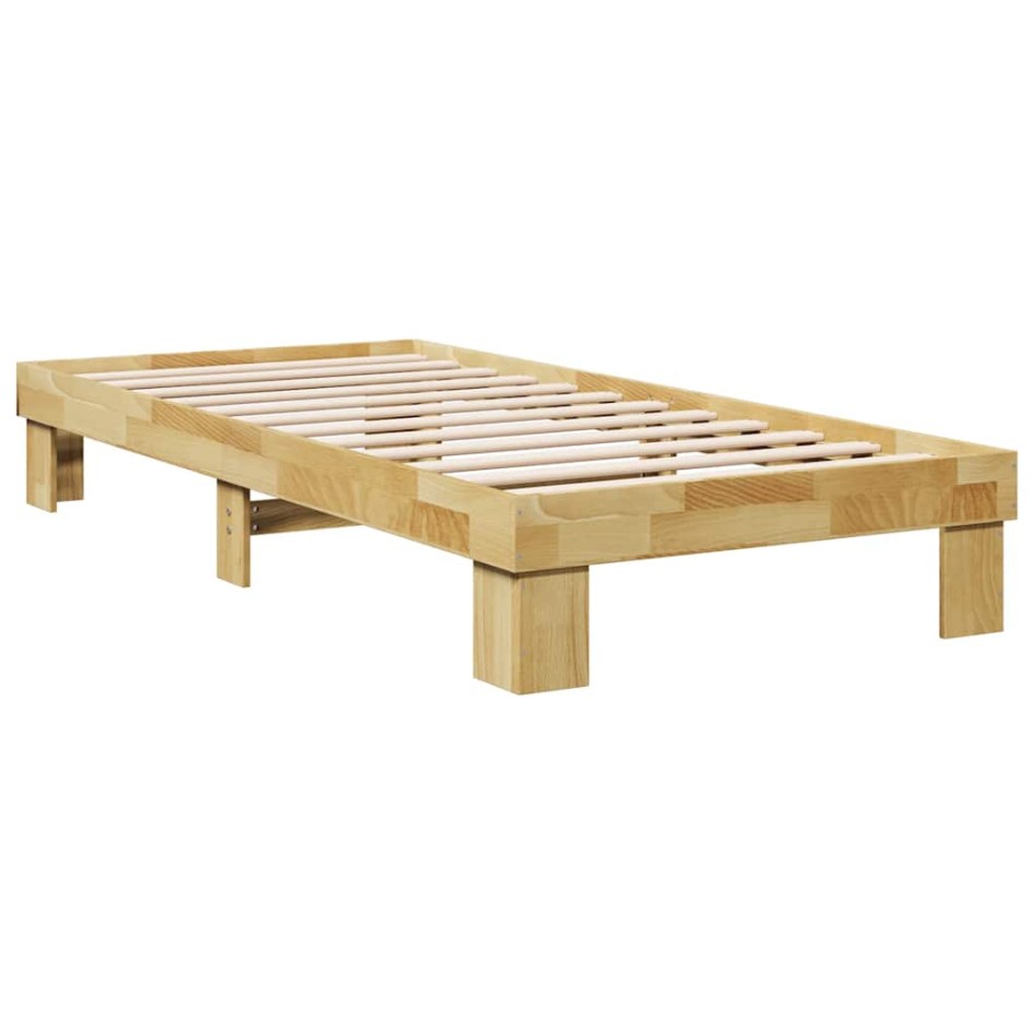 Estructura de cama sin colchón 90x200 cm madera maciza
