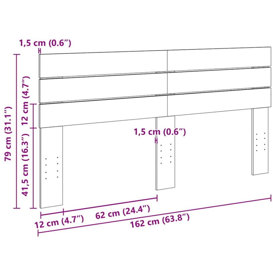 Cabecero 160 cm Madera Maciza