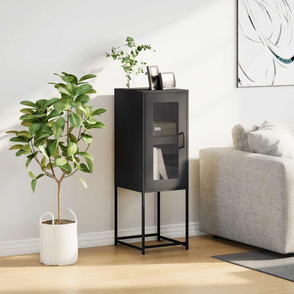 Aparador de acero laminado en frío negro 36x39x107