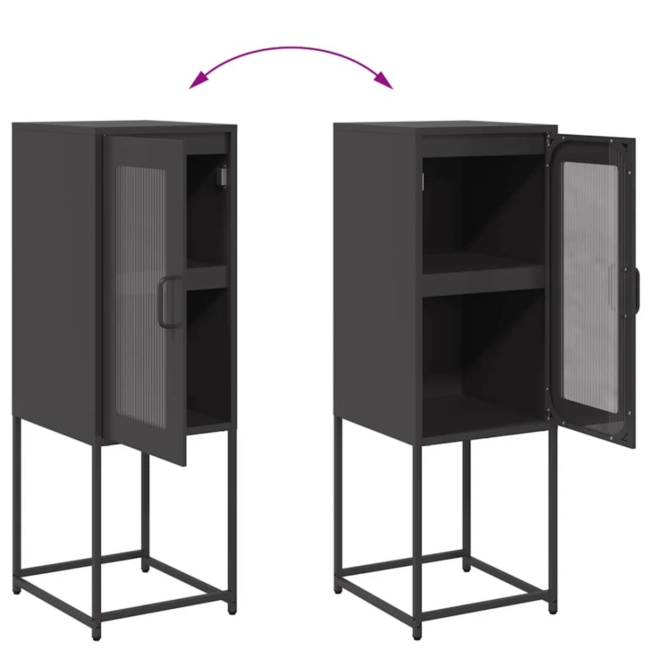 Aparador de acero laminado en frío negro 36x39x107