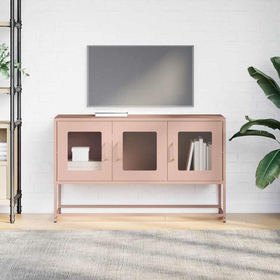 Mueble para TV acero laminado en frío rosa 100,5x39x60,5