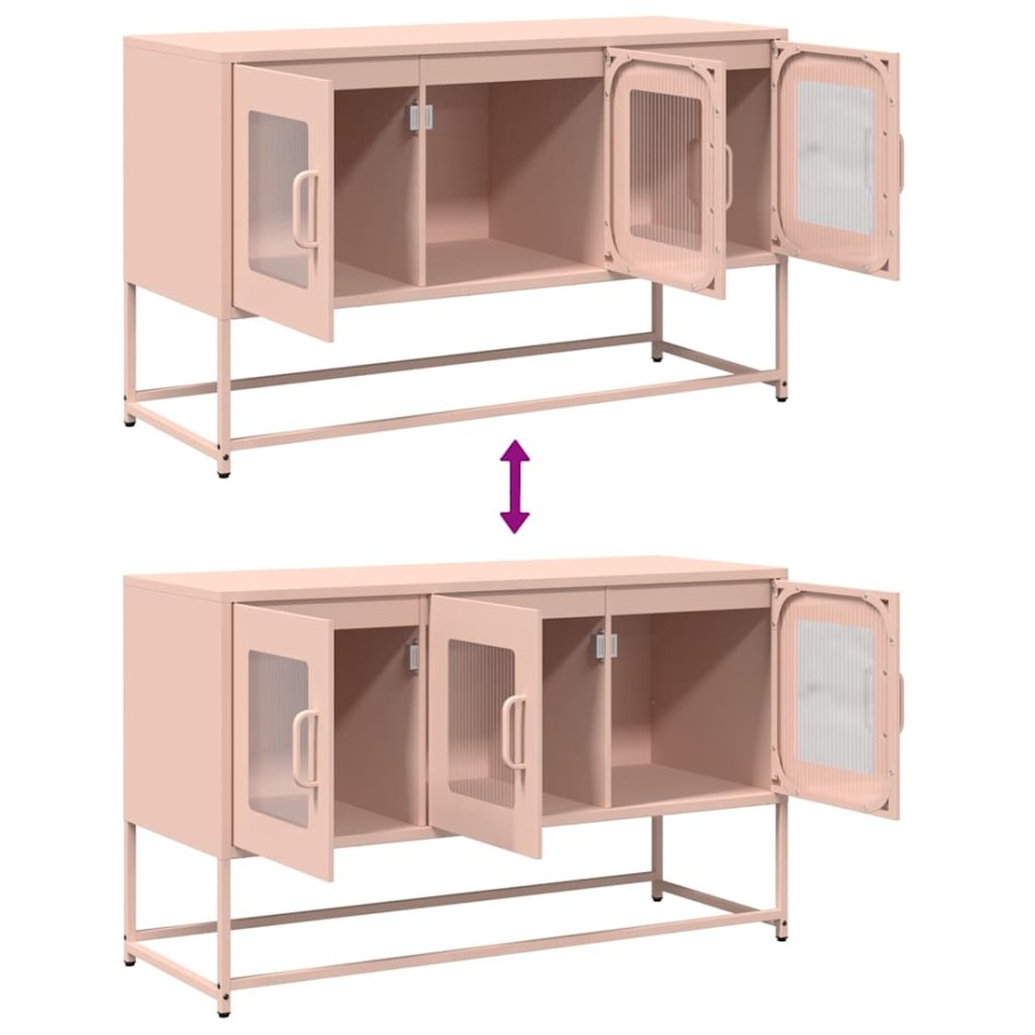 Mueble para TV acero laminado en frío rosa 100,5x39x60,5
