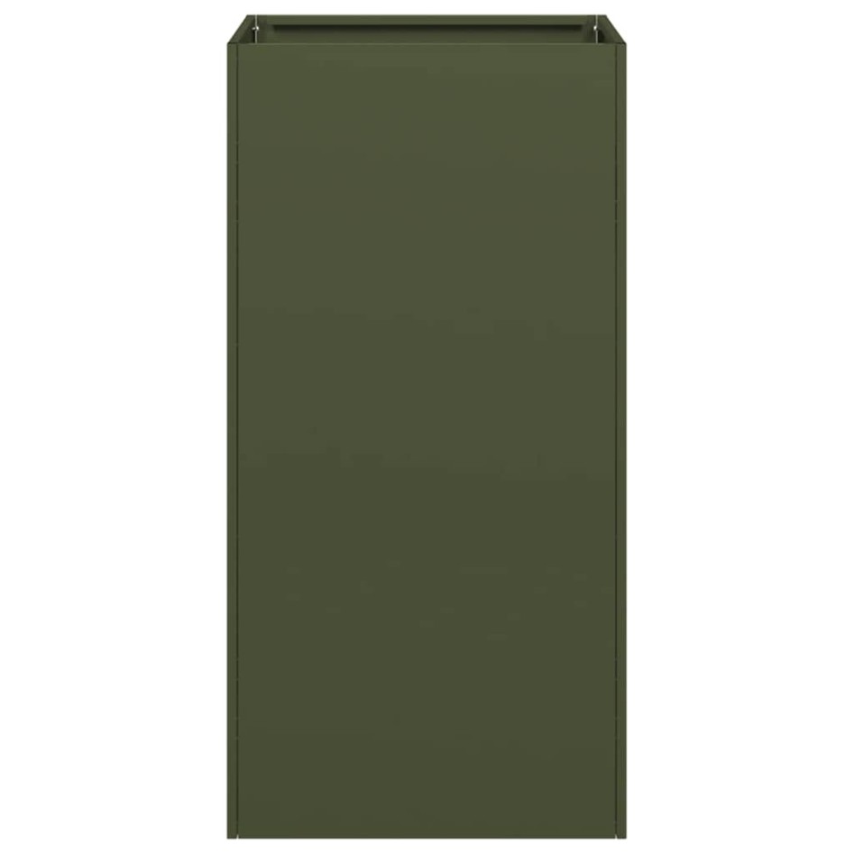 Jardinera de acero laminado en frío verde oliva 40x40x80