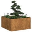 Jardinera oxidada 80x80x40 cm acero corten