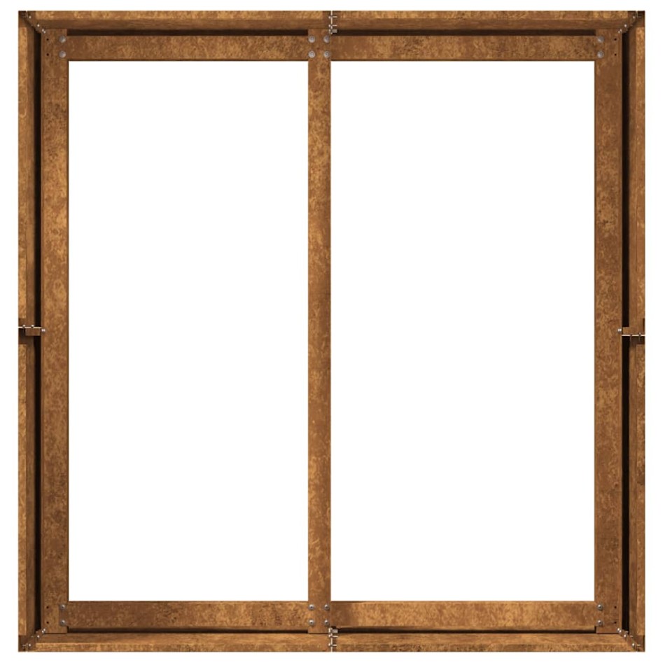 Jardinera oxidada 80x80x40 cm acero