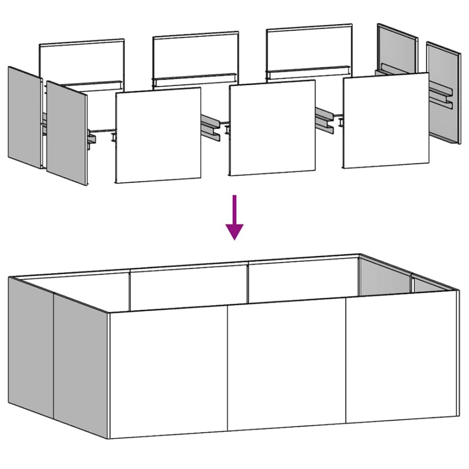Jardinera acero blanco 120x80x40
