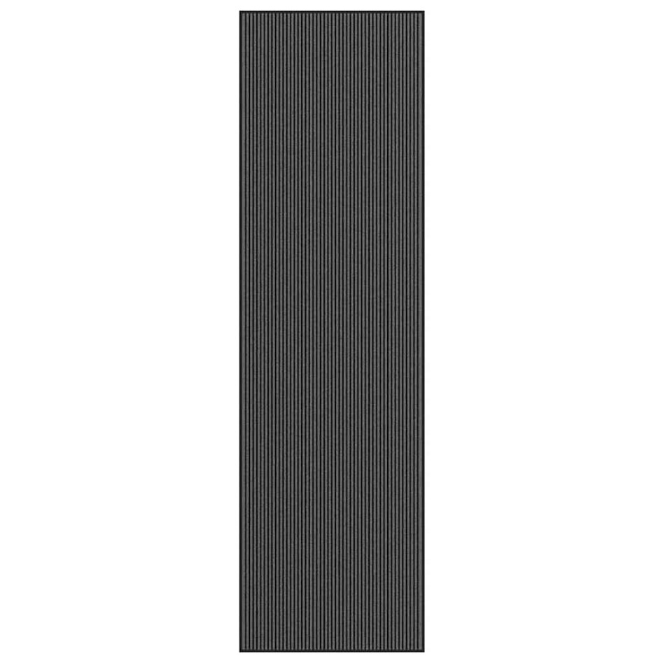 Felpudo a rayas negro y gris 115x400