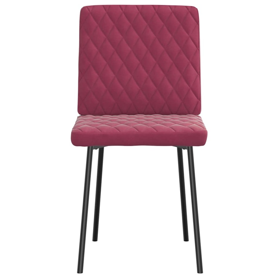 Sillas de comedor 2 unidades terciopelo rojo