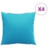 Cojines decorativos 4 uds tela turquesa 60x60