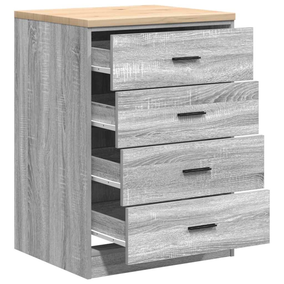 Armario de garaje de madera maciza pino gris Sonoma 60x51x85