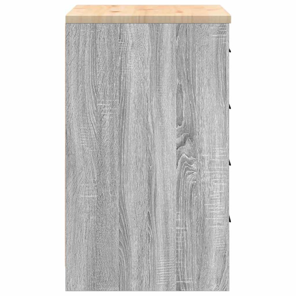 Armario de garaje de madera maciza pino gris Sonoma 60x51x85