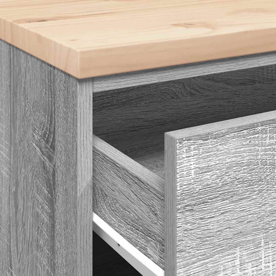 Armario de garaje de madera maciza pino gris Sonoma 60x51x85