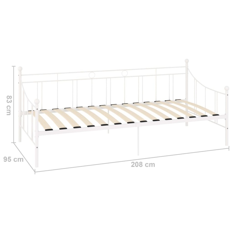 Estructura de cama de metal blanco 90x200