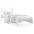 Estructura cama sin colchón con cabecero metal blanco 80x200