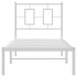 Estructura cama sin colchón con cabecero metal blanco 80x200