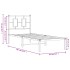 Estructura cama sin colchón con cabecero metal blanco 80x200