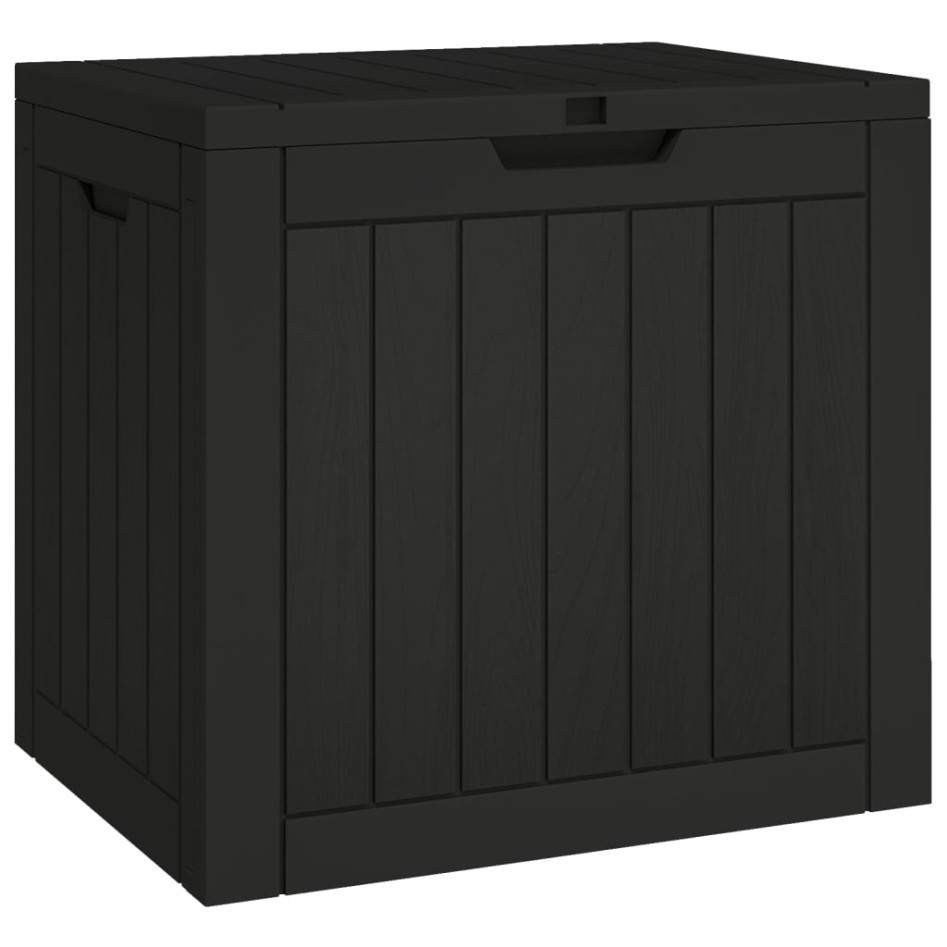 Caja de almacenaje de jardín polipropileno negra 55,5x43x53