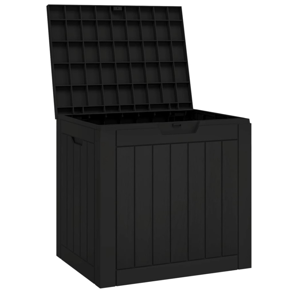 Caja de almacenaje de jardín polipropileno negra 55,5x43x53