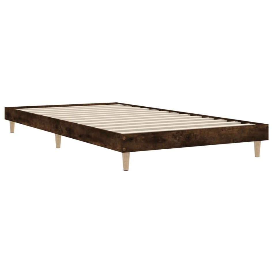 Estructura de cama sin colchón madera roble ahumado 90x200