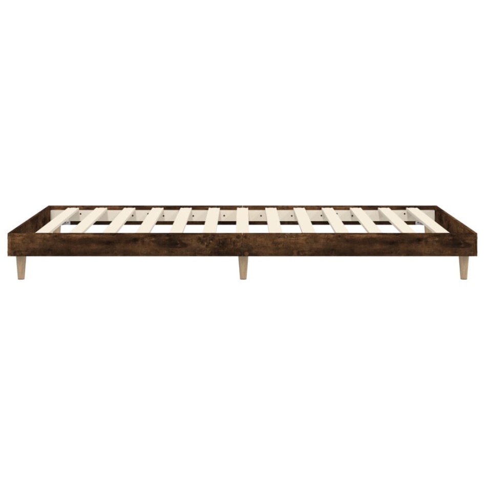 Estructura de cama sin colchón madera roble ahumado 90x200