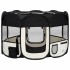 Parque de perros plegable y bolsa transporte negro