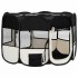 Parque de perros plegable y bolsa transporte negro