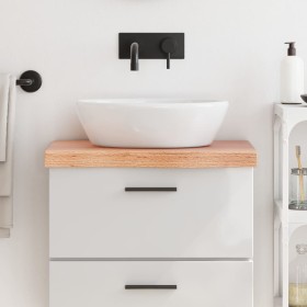 Encimera baño madera maciza tratada marrón claro 60x40x(2-6)