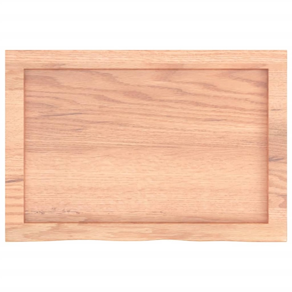 Encimera baño madera maciza tratada marrón claro 60x40x(2-6)