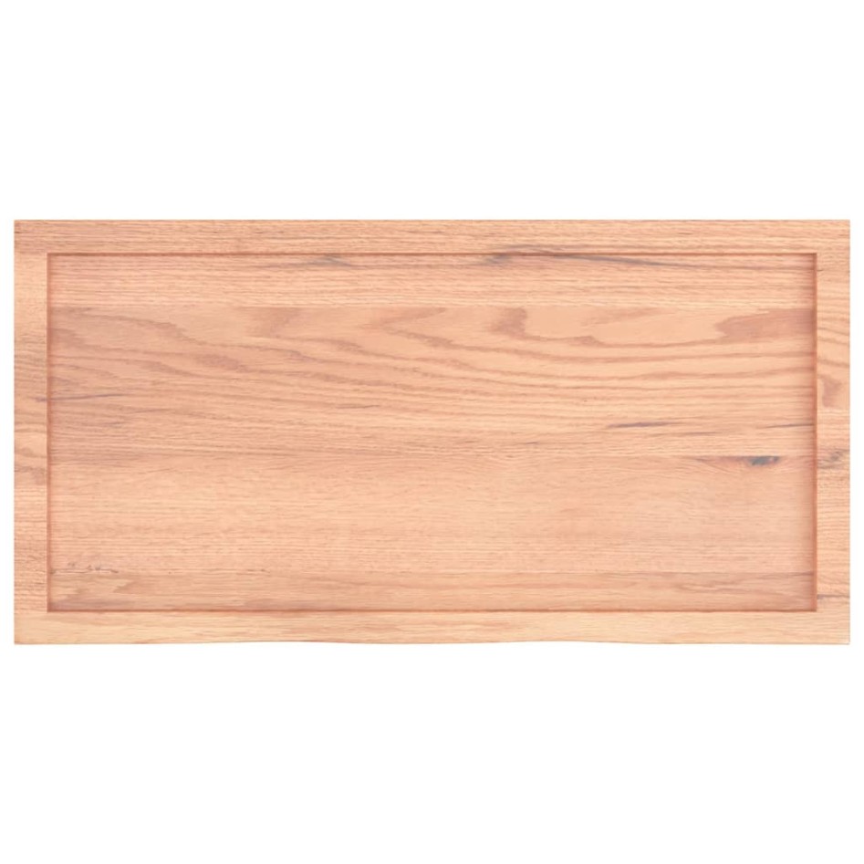 Encimera baño madera maciza tratada marrón claro