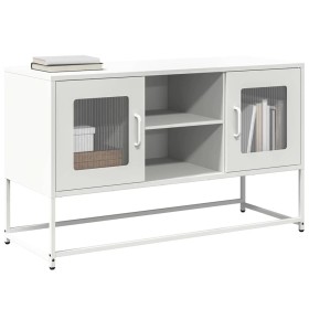 Mueble para TV de acero blanco 100,5x39x60,5