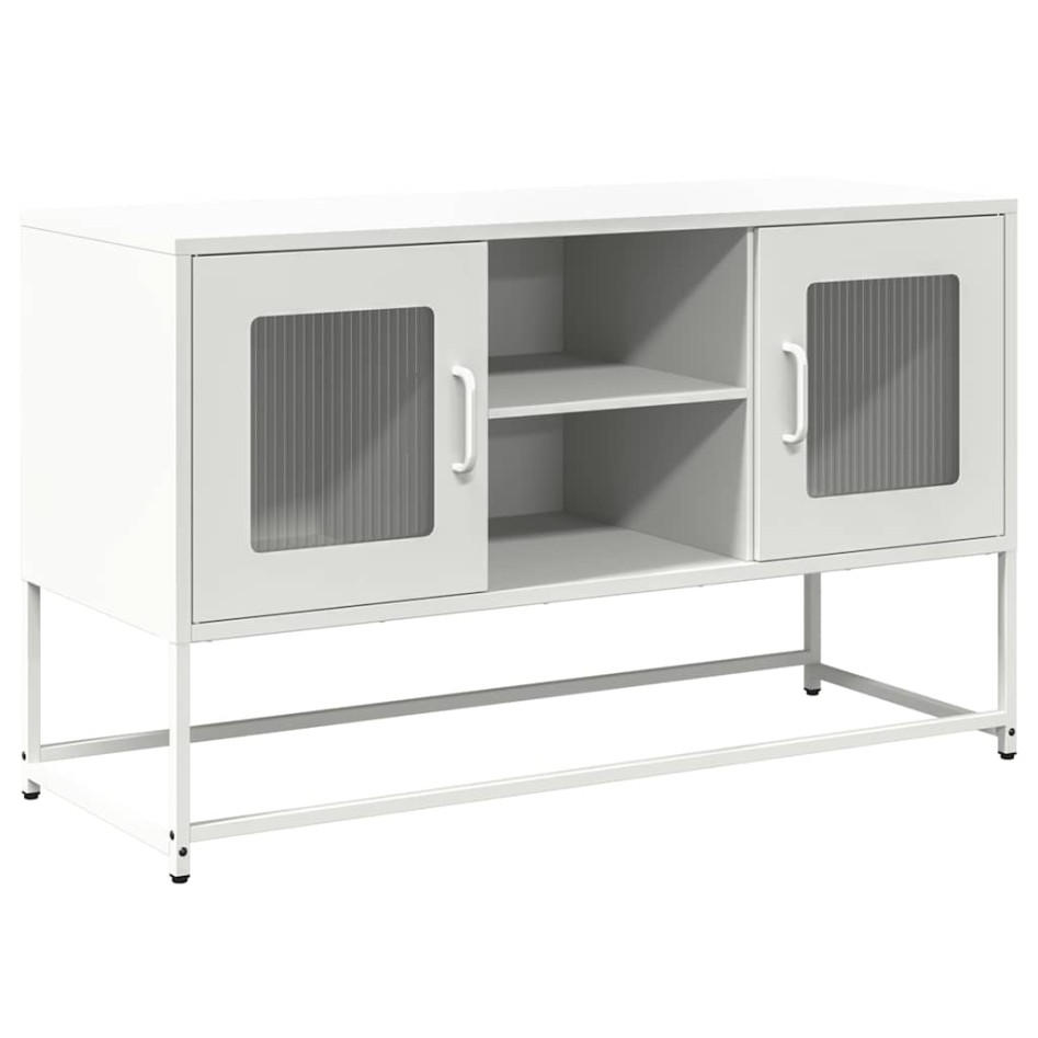 Mueble para TV de acero blanco 100,5x39x60,5