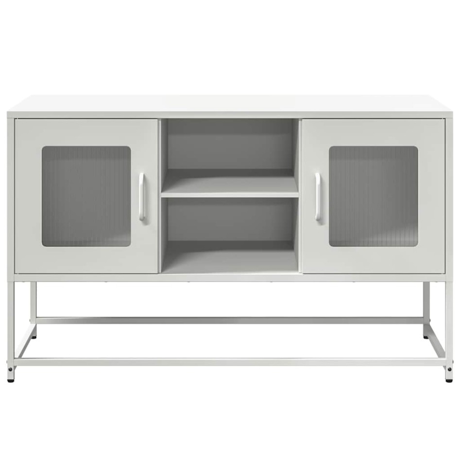Mueble para TV de acero blanco 100,5x39x60,5