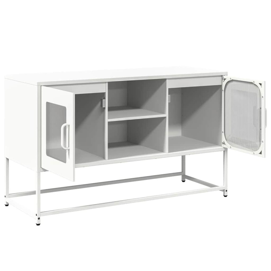 Mueble para TV de acero blanco 100,5x39x60,5