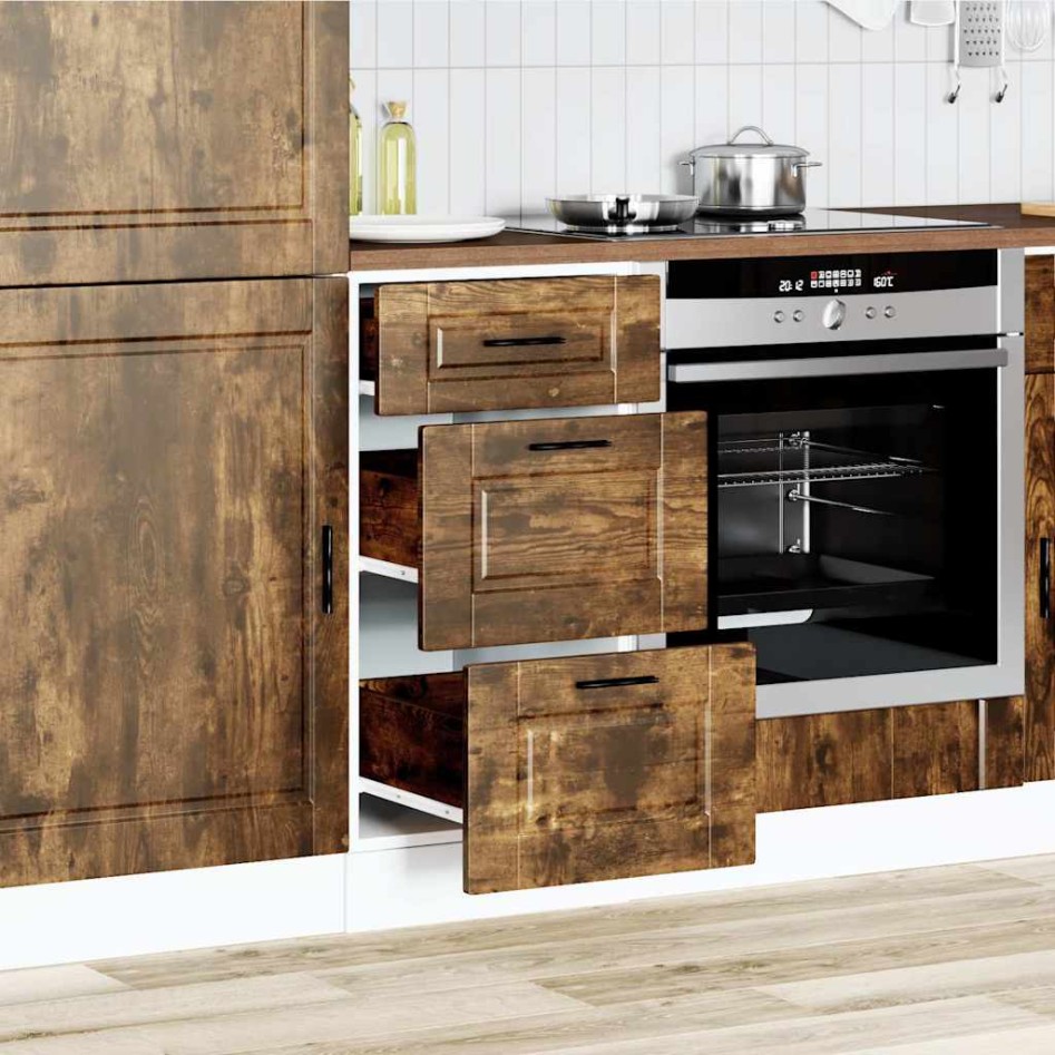 Mueble bajo de cocina porto roble ahumado madera