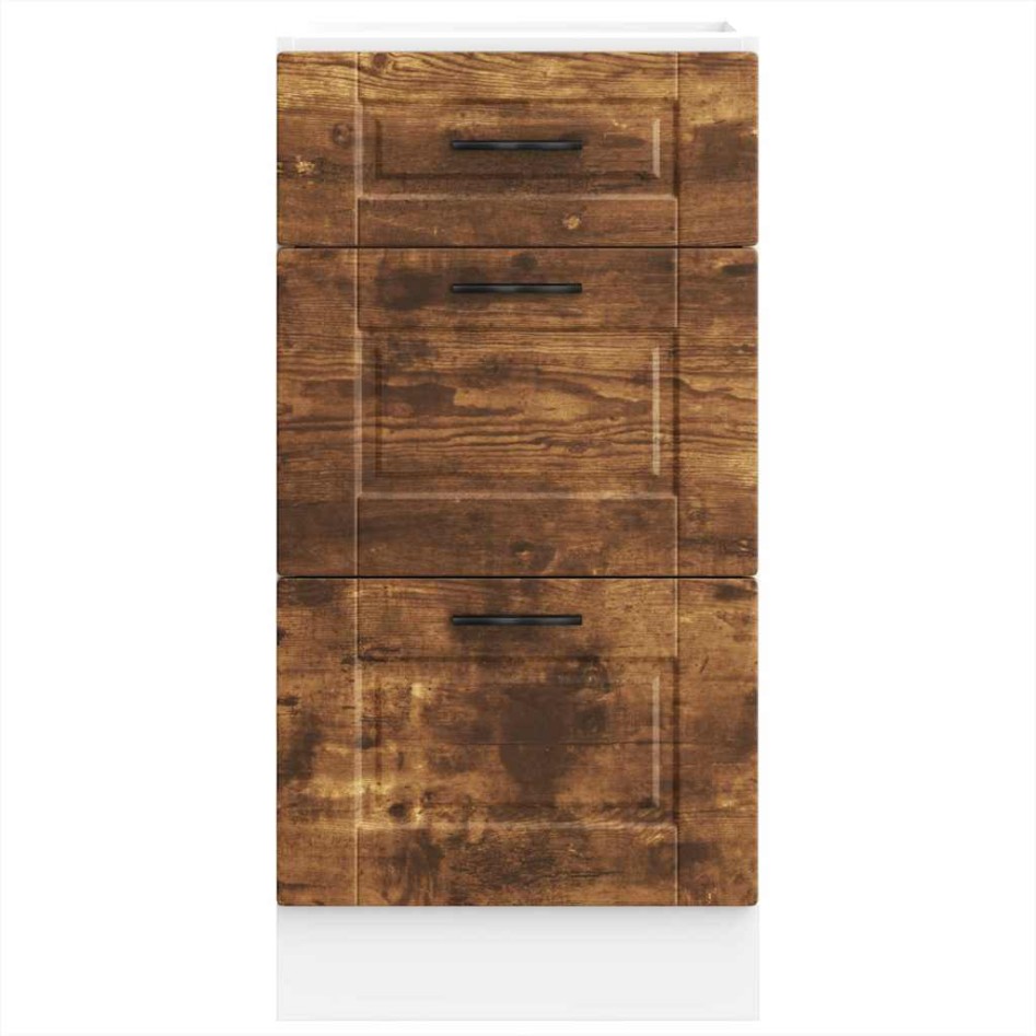 Mueble bajo de cocina porto roble ahumado madera