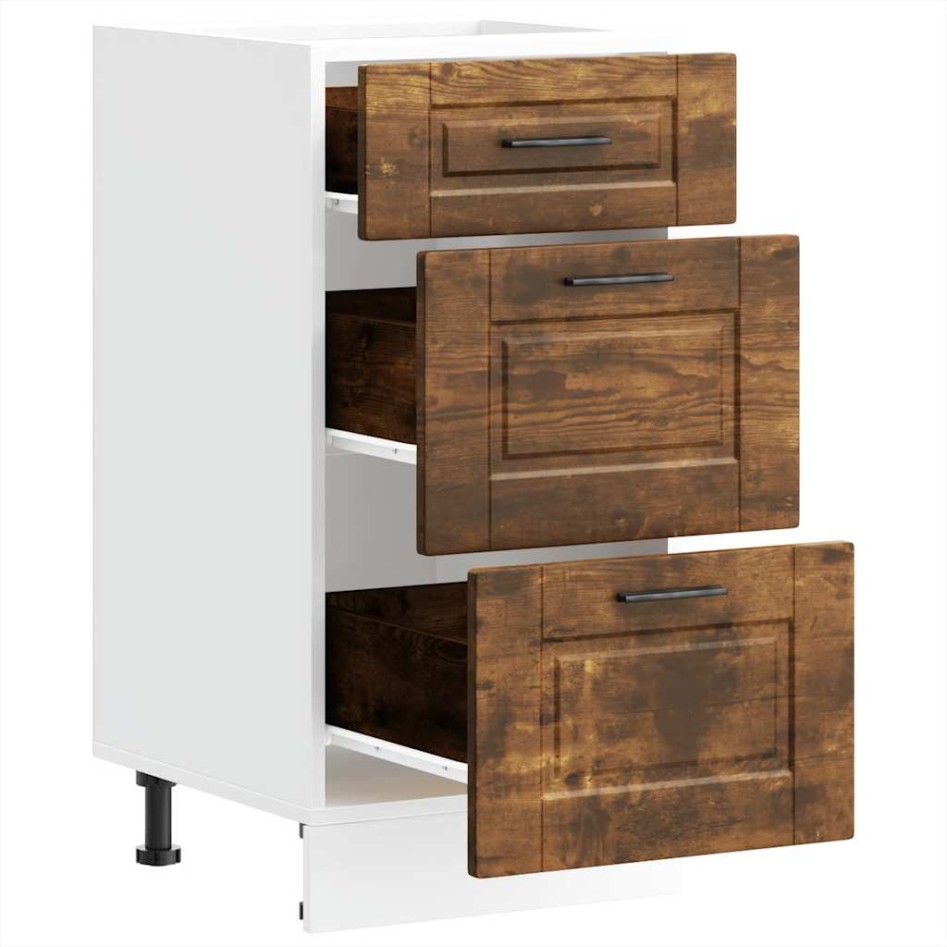 Mueble bajo de cocina porto roble ahumado madera